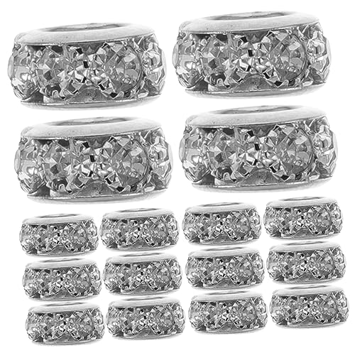 NUSITOU 20 Stück Rondelle Spacer Perlen Für Schmuckherstellung DIY Armbänder Kupfer Strass Perlen 6mm Silber Hochwertige Dekoration Für Halsketten Und Ohrringe von NUSITOU