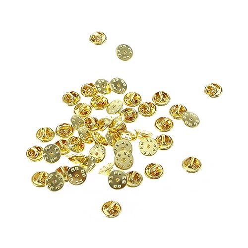 NUSITOU 200Pcs Insignia-Kupplungen krawattenhalter Anstecknadeln Metall Kupplung Krawattenklammern Siegelkreis Aufkleber Thumbtacks etiketten Kupplungsabzeichen Stiftrückseiten ersetzen von NUSITOU