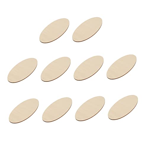 NUSITOU 20Pcs Stücke ovale Holzverkleidung Farbstifte unvollendete Bastelarbeiten Aufsehen leer holzarbeiten woodwork holzbrett bastelset holzhandwerk Bastelzubehör selber machen von NUSITOU