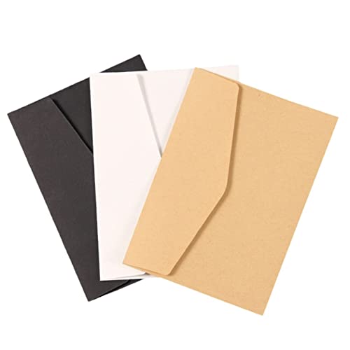 NUSITOU 24er-Pack Briefumschläge aus Kraftpapier Vintage-Umschläge für Geschäftspostkarten in Schwarz Weiß und Beige 12 5 x 17 5 cm Versandtaschen für Grußkarten von NUSITOU