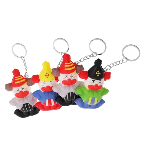 NUSITOU 4 Stück Clown-schlüsselanhänger Große Schlüsselanhänger Für Schlüsselanhänger in Clownform Clown-gastgeschenke Rucksack-charms Clown-puppen-anhänger Rostfreier Stahl von NUSITOU