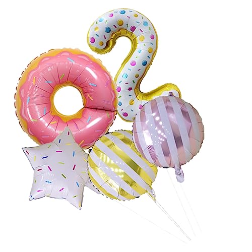 NUSITOU 5 Stücke Donut Design Ballons Szene Layout Ballons Geburtstagsfeier Ballone von NUSITOU