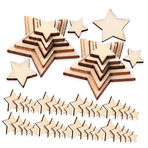 NUSITOU 500pcs Jupiter Feuerprotokoll Geführte Lichterketten Baumscheiben Weiße Sterne Zum Basteln Rustikale Sterne Zum Basteln Weihnachtsfeier Mittelstücke Kleine Sternaufkleber Holz von NUSITOU