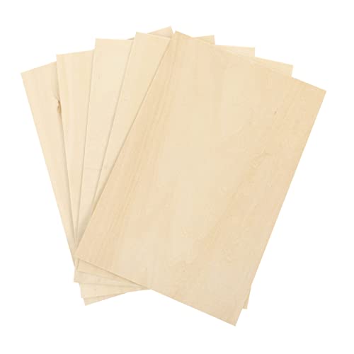 NUSITOU 5pcs Unfertigte Leere Holzstück Art DIY Holzladescheiben Basswood Board von NUSITOU