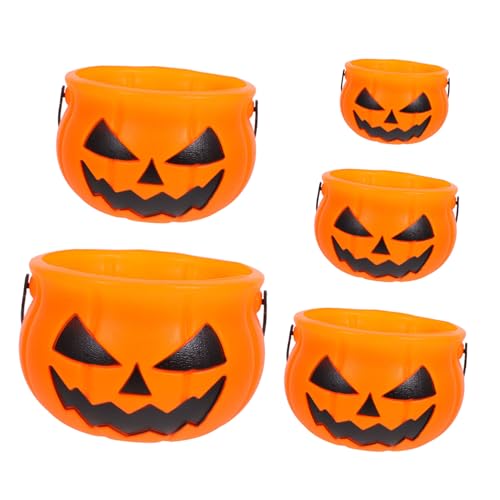 NUSITOU 5st Kürbis Eimer Jack-o-laterne Für Halloween Bonbonschale Spielzeugkorb Schmuckkorb Halloween-eimer Halloween-kürbis-dekoration Süßigkeitenbehälter Eisfass Halloween-zubehör Abs von NUSITOU