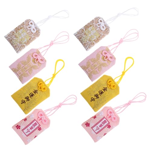 NUSITOU 8 Stück Omamori-amulette, Traditionelle Handgefertigte Glücksbringer, Heimdekoration, Auto-ornament, Einzigartige Japanische Kulturelle Segenstaschen Für Den Frieden von NUSITOU