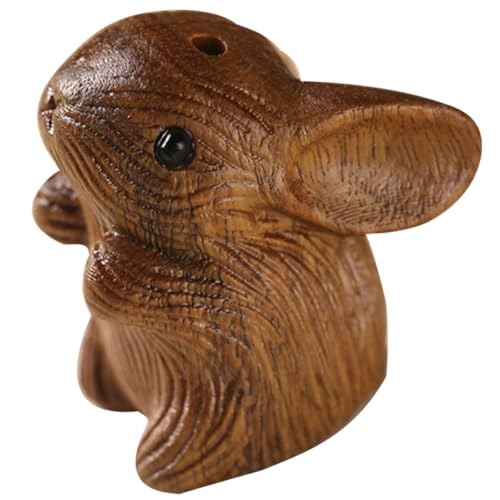 NUSITOU Maskottchen Antike Holzfigur Hängedekoration Lustige Kaninchenfigur Aus Grünem Sandelholz Schlüsselanhänger Für Paare 26 * 16mm Charmante Rabbits Deko Für Handy Und Schlüssel Glücksbringer von NUSITOU