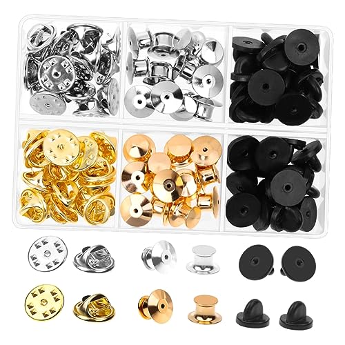 NUSITOU Clutch Sicherheitsrücken Lock Insignia Ersatzstiftrücken Flat Brosche Clamp Back Needle Keepers Tie Verwendung Brooch Tägliche Hat Backings Pin Backs Badge Locking Stiftback Clasp von NUSITOU