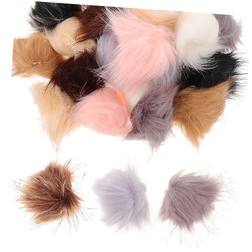 NUSITOU Faux Pel Pom Poms Pom Poms Kugeln Kunstpelzbommel Flauschige Bälle mit Elastischem Kunstpelzbommel Simulationspelzkugel Künstliche Fell Pom Poms für Mützen Mützen Schuhe Schals von NUSITOU