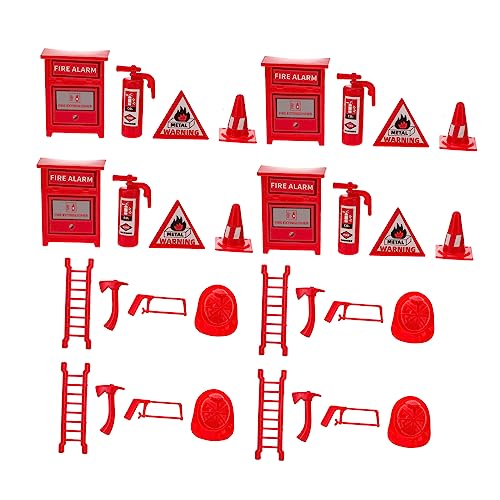 NUSITOU Feuerlöscher Kinder 4 Sets Mini Feuerwerkzeug Mini Feuerlöscher Miniatur Schwimmbad Mini Für Mini Feuerleiter Kinderutensilien Leiter up Feuerlöscher Kunststoff Rot Kleiner Feuerlöscher von NUSITOU