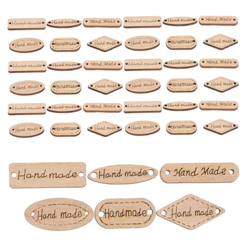 NUSITOU Handmade Löcher Holzknöpfe Holes Scrapbooking Two Tag Lederholzknopf Sewing Crafts Button Clothing Nähknöpfe Etikett with Holzknopf Shaped von NUSITOU