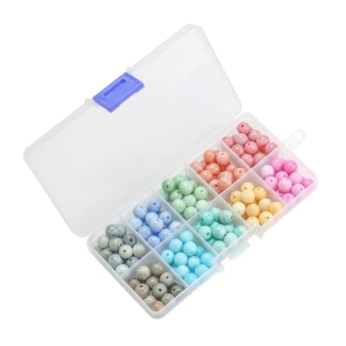 NUSITOU Rissige Kristallperlen Glasperlen Für Schmuckherstellung DIY Bastelzubehör Spacer Beads Lose Perlen 10 Fach Box Ideale Materialien Für Armbänder Und Halsketten von NUSITOU