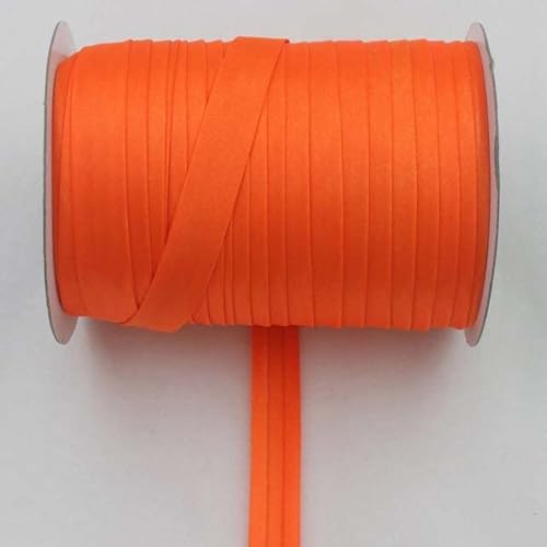 Polyester 5/8 Zoll (15 mm) Satin-Schrägband Schrägband einfarbig zum Nähen und Trimmen von DIY-Kleidungsstücken 25 Yard/Rolle-12 orange, 15 mm von NUTENZA