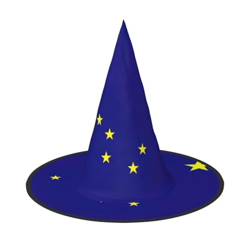 NUUMG Alaska State Flag Print Eye-Catching Halloween Hat Funny Witch Hat For Men Women Halloween Party Decor von NUUMG