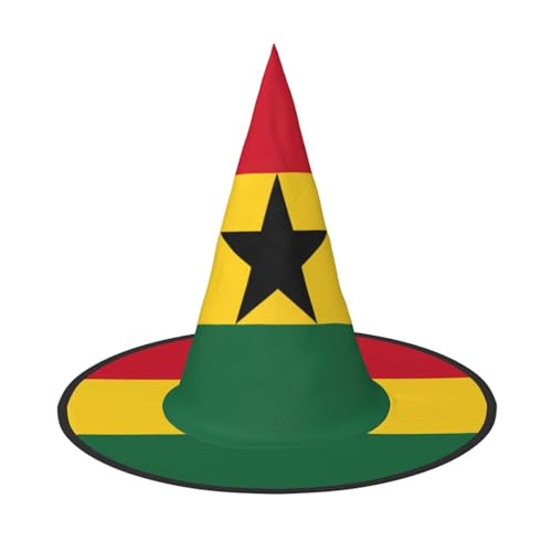 NUUMG Flagge von Ghana, auffälliger Halloween-Hut, lustiger Hexenhut für Männer und Frauen, Halloween-Party-Dekoration von NUUMG