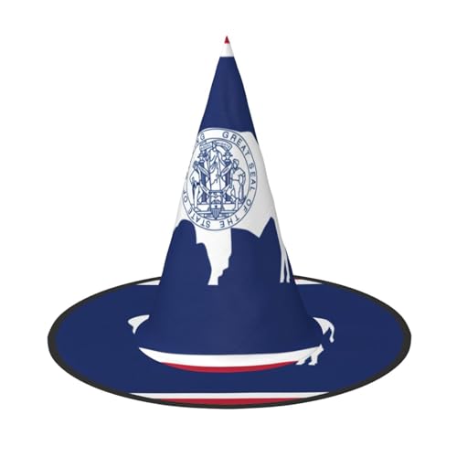 NUUMG Wyoming State Flag Print Eye-Catching Halloween Hat Funny Witch Hat For Men Women Halloween Party Decor von NUUMG