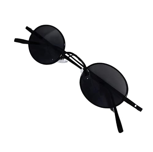 NUWIND Anime Cosplay Gojo Satoru Runde Sonnenbrillen Retro Brille Schwarz Unisex Kostüm Zubehör (A) von NUWIND