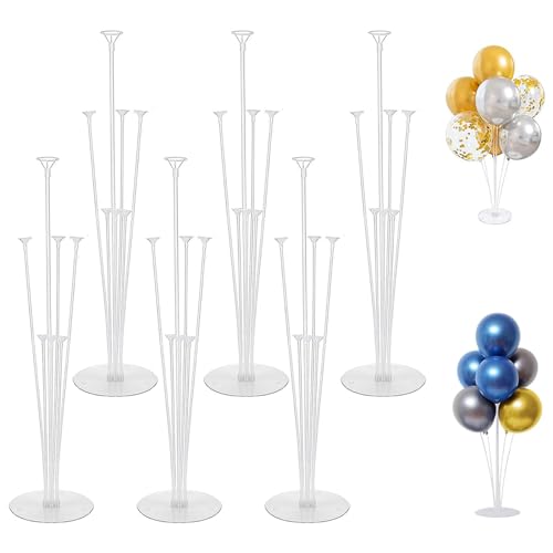 6 Stück Ballonständer, Ballonhalter, Balloon Stand Kit, Wiederverwendbar Desktop Ballonstäbe, für Partydekorationen, Hochzeitsdekorationen und Geburtstagsdekorationen von NUWIQ