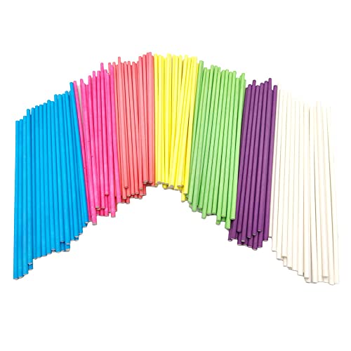 NUWIQ 210 Stück Cake Pop Stiel, Bunt Cake Pop Sticks, Cake Pop Stiele Set, für Bonbons, Backen DIY, Tortendekoration, 7 Farben von NUWIQ