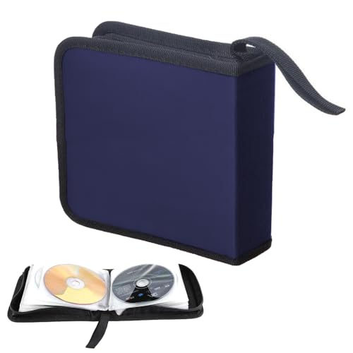 NUWIQ CD Tasche für 40 Discs, DVD, CD, Discs Aufbewahrungstasche, CD Aufbewahrungstasche für Auto und Zuhause, Mappe zur Aufbewahrung, Platzsparend für Auto und Zuhause, Blau von NUWIQ