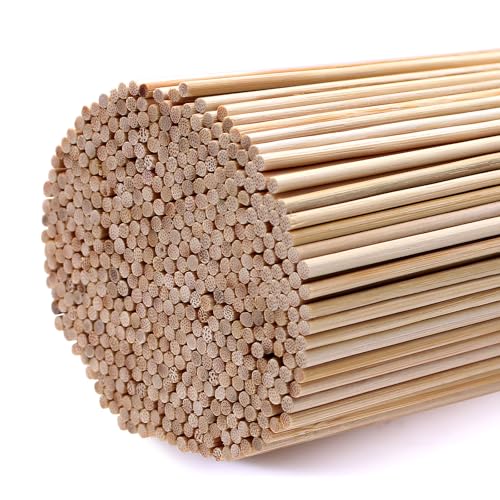 NVGFTG 500 Stück Zuckerwatte Stäbe 300 mm × 3 mm Holzstäbchen Rund Holzstäbe zum Basteln Rundholz Holzstab Bambusstäbe Bastelstäbe Holzstäbchen zum Basteln für DIY Kunstprojekte Holzarbeiten von NVGFTG