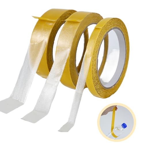 NVGVUP 3 Stück Doppelseitiges Klebeband Extra Stark DüNn, Klebeband Doppelseitig Extra Stark, Teppich Klebeband Transparent, Double Sided Tape AblöSbar Breite 1, 2, 3 cm, Teppichklebeband Spurlos 60 m von NVGVUP