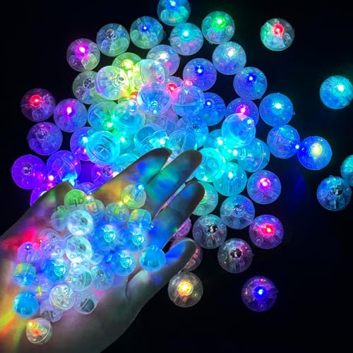 NVIYAM 100 Stück LED Ballons Lichter, Mini Bunt Led Ballonlichter, Runde LED Ballons Lichter, Bunte Blinkende Party Licht für Geburtstag Hochzeit Halloween Weihnachten Dekoration von NVIYAM