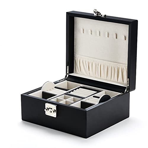 Schmuckschatulle für Damen, 2-lagiger Schmuck-Organizer, Vitrine mit Reisefächern, Schmuckaufbewahrung, Geschenk für Mädchen, Mutter, Schmuck-Organizer (Farbe: C) von NVJFDIOHUW8EHRPO