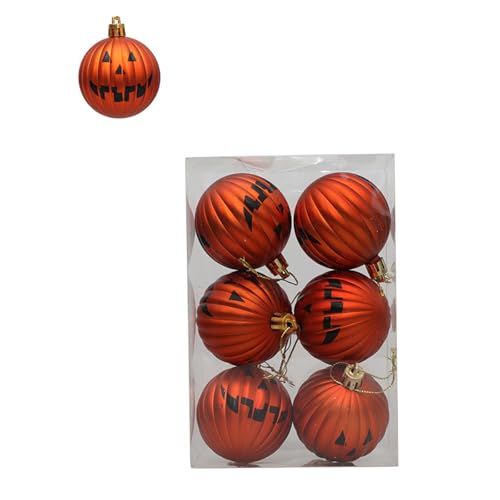 NVOQILIN 6 x bemalte Halloween-Ornamente zum Aufhängen, bemalte Spielzeug-Ornamente, Halloween für Kinder, Halloween-Party-Dekorationen von NVOQILIN