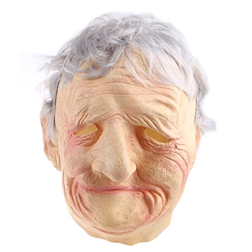 NVOQILIN Halloween Old Man Latex Smokingh Großmutter Großvater Kopfbedeckung Party Cosplay Supplies für Zuhause Festival Party von NVOQILIN