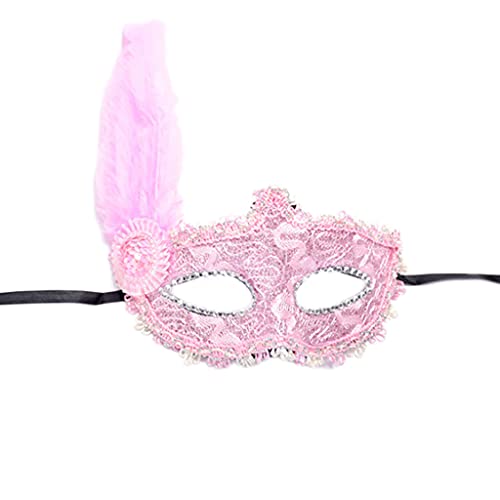 NVOQILIN Maskerade für Damen, Halloween, Weihnachten, Damen, Halbgesicht, Cosplay, Spitze von NVOQILIN