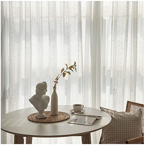 NWB Baumwoll Leinen Scheibengardine Kurz Vorhänge Gardine, Hakendesign, Kurzstores Gardinen für Wohnkultur Kinderzimmer Wohnzimme Balkon, 1 Paneel (Size : WxH 300x270cm/118x106.3in) von NWB