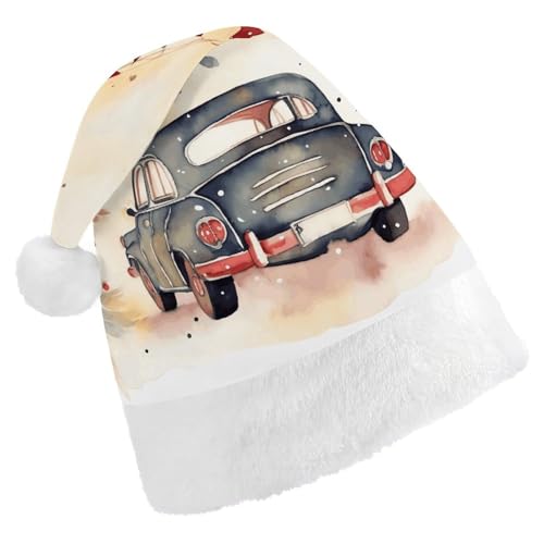 NWTRJ Weihnachtsmütze, Auto-Weihnachtsmannmütze, bequem, extra dick, Plüsch, Weihnachtsmütze für Erwachsene, Damen, Herren, Weihnachten, Neujahr, Party, Kopfbedeckung von NWTRJ