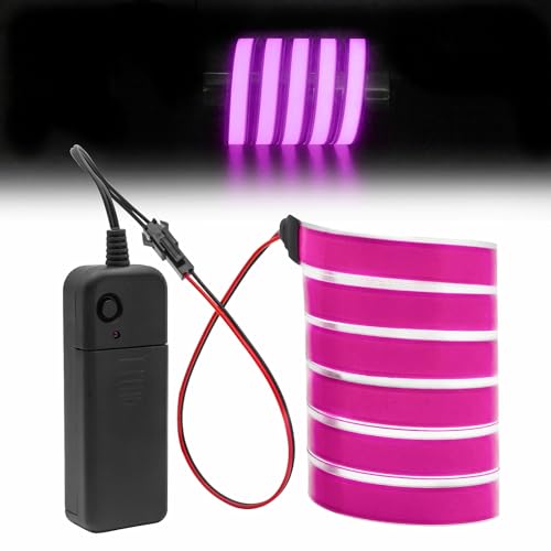 EL-Draht mit 3 V Batteriebox, 1 m Neonschlauch, Stroboskop, Elektrolumineszenzdraht für Party, Auto, Halloween, Weihnachten, DIY-Dekoration, rosa (ohne Batterie) von NWpangu