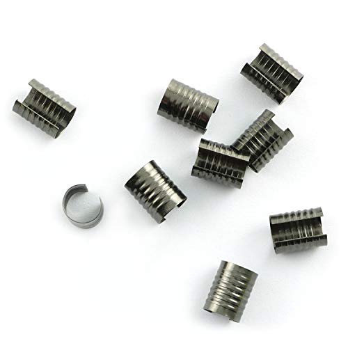 NX Garden 200 Stück Lederseil-Clips, 9 x 14 mm, schwarz, runder Verschluss, Crimpschnur, Lederschnur, Clip, faltbar, für DIY-Halsketten, Schmuckherstellung von NX Garden