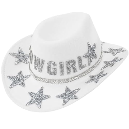 NYCEMAKEUP Blingbling Diamant-Brauthut, Cowgirl-Hut, Hochzeit, Verlobung, Junggesellinnenabschied, Brautkostüm von NYCEMAKEUP