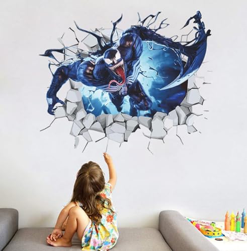 3d Monster Venom Wandtattoo Cartoon Anime Avengers Allianz Wandtattoo Kinderzimmer Selbstklebende Pvc Dekorative Aufkleber 40.48cm von NYCK