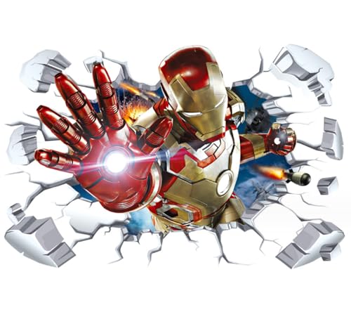 Avengers Alliance Iron Man 3d 3d Aufkleber Marvel Hero Selbstklebende Wandtattoo Dekoration Malerei 60,90cm von NYCK