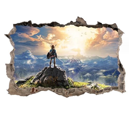 Drei-wand 3d Zelda Legende Ritter Cartoon Anime Wand Aufkleber Abnehmbare Dekorative Wand Aufkleber Papier Für Kinderzimmer 60,90cm von NYCK