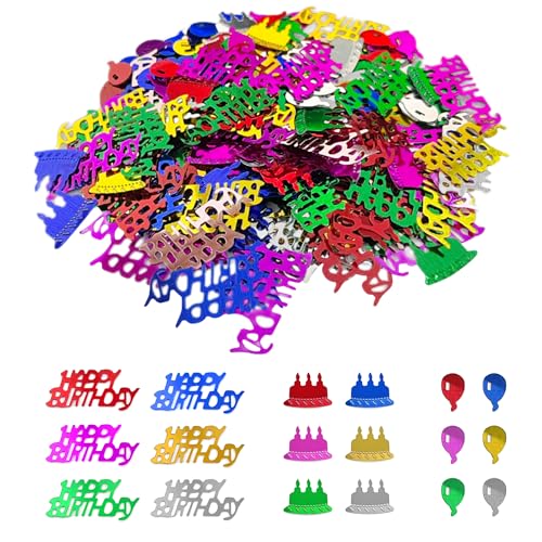 1 Satz Happy Birthday Konfetti, Partydeko Pailletten, Buntes Kuchenballon Konfetti, Geburtstag Tischdeko für Jubiläum, Geburtstag, Party von NYGGTYK