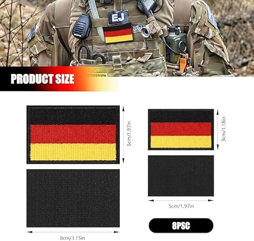 12 Stücke Deutscher Flagge Patch, Deutscher Badge Patch, Diy -Kleidung Rückenverpackung Patch, Nationalflagge Sticksubvention, Militärflaggenarm Arm Seal von NYGGTYK