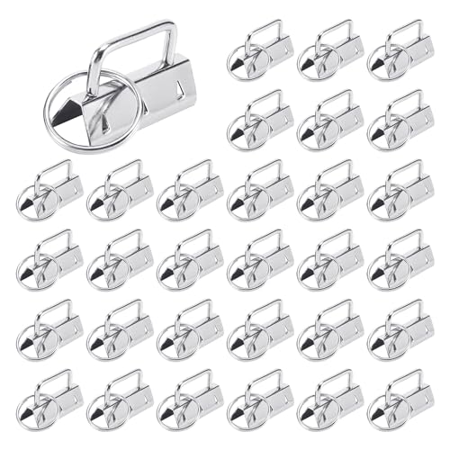 30 Stück Silberne Metall-Schwanzclips, Gurtband-Clips, Metall-Stanzteile, Clips Mit Rand, Schlüsselanhänger-Clips, Clip-Anhänger von NYGGTYK