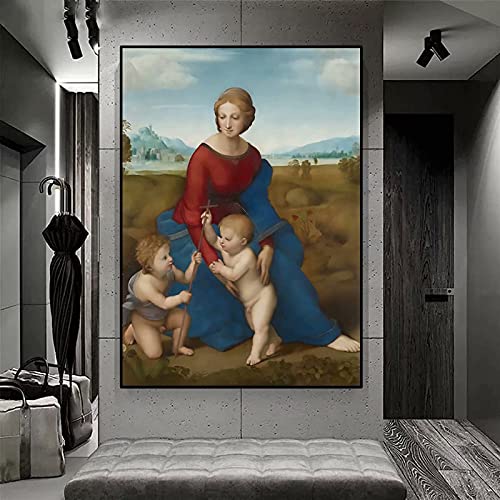 Kreuzstich Stickpackungen Vorgedruckt Set Erwachsene, Madonna im Gras,40×50cm,Stickvorlagen Stickbilder Kreuzstich Stickpackung Sticken Starter Set für Erwachsene Kinder AnfäNger von NYIXIA