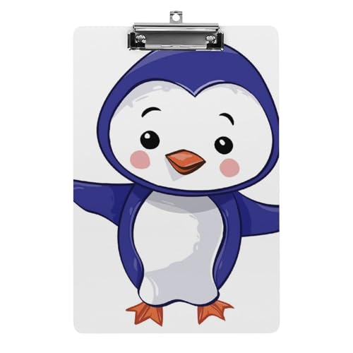 Blauer Pinguin Klemmbrett Zum Aufhängen Clipboard Hartplatten Klemme Für Papier Dokumente von NYKVTG