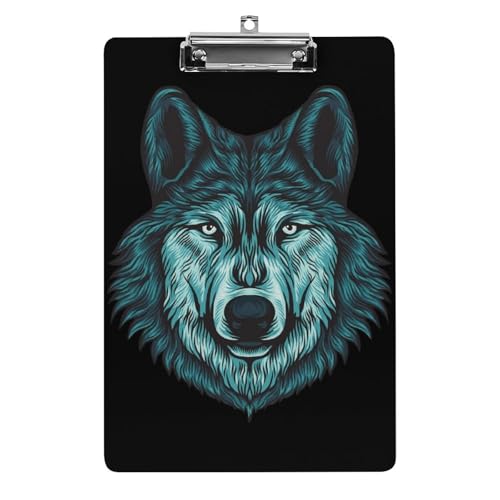 Blauer Wolf Klemmbrett Zum Aufhängen Clipboard Hartplatten Klemme Für Papier Dokumente von NYKVTG