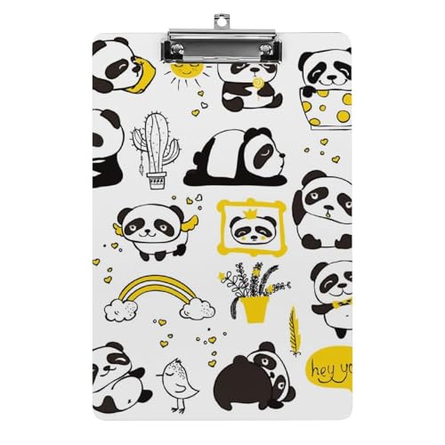 Cartoon Panda Klemmbrett Zum Aufhängen Clipboard Hartplatten Klemme Für Papier Dokumente von NYKVTG