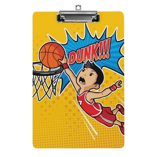 Junge Basketball Klemmbrett A4 Schreibbrett Pad Halter Für Büro Klassenzimmer Restaurants von NYKVTG