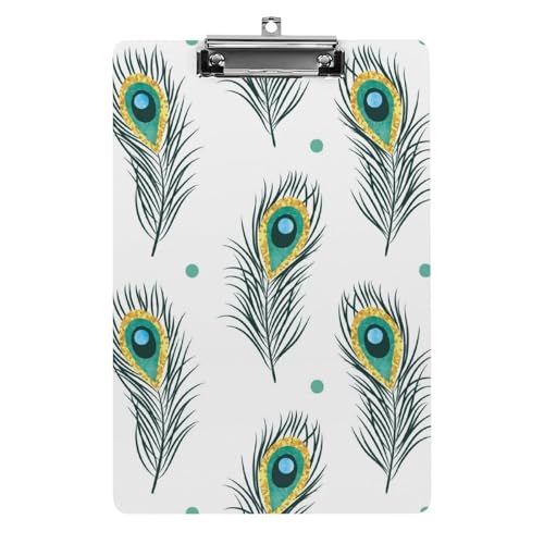 Pfauenfeder Klemmbrett A4 Schreibbrett Pad Halter Für Büro Klassenzimmer Restaurants Pfauenfeder Klemmbrett A4 Schreibbrett Pad Halter Für Büro Klassenzimmer Restaurants von NYKVTG