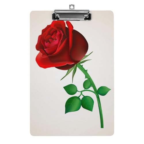 Rote Rose Klemmbrett Zum Aufhängen Clipboard Hartplatten Klemme Für Papier Dokumente von NYKVTG