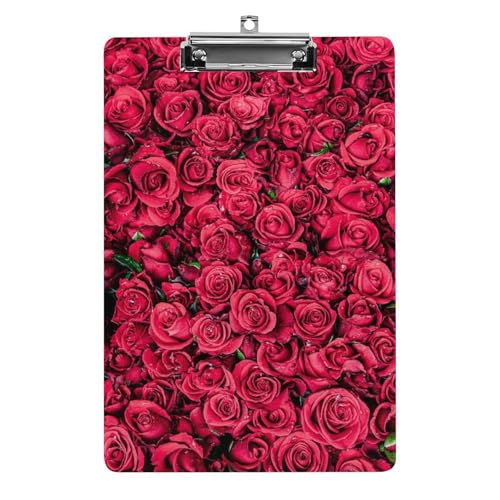 Rote Rose Klemmbretter A4 Klemmbrettmappe Schreibbrett Zwischenablage Mit Low Profile Clip von NYKVTG